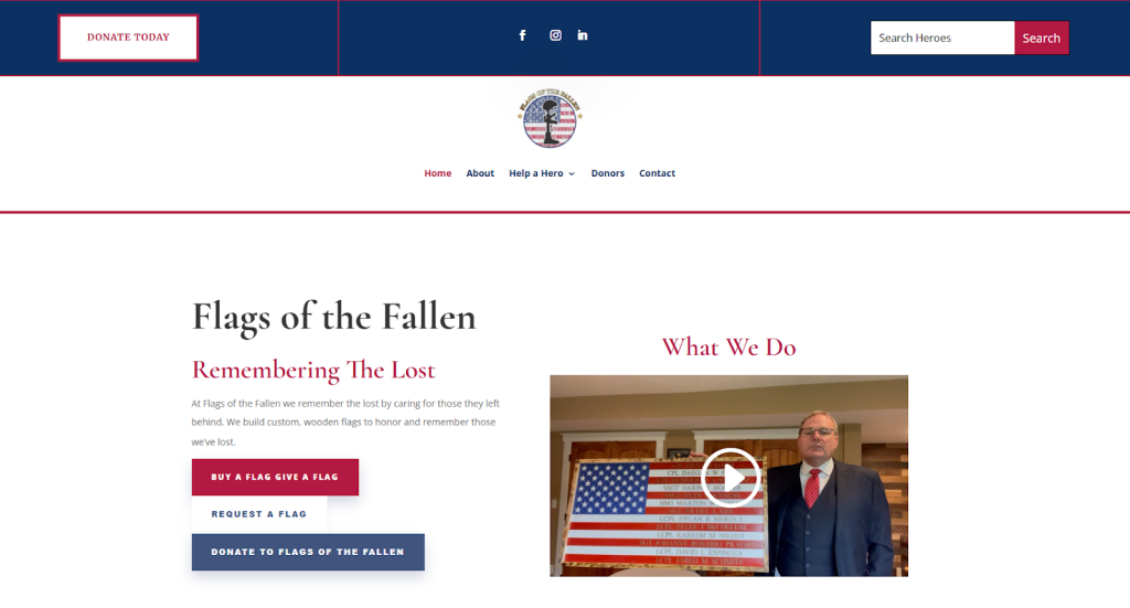 Flags of the Fallen homepage